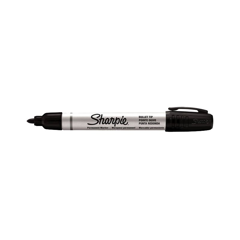 Sharpie marqueur permanent, boîtier métallique, pointe ronde, noir